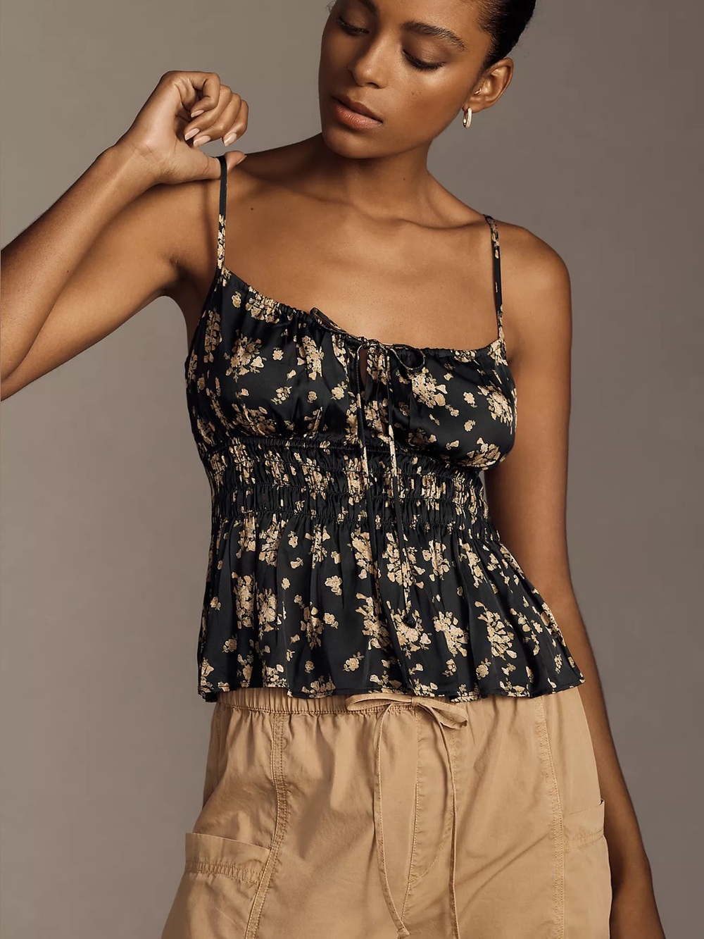 Ciao Lucia Pavio Shirred Floral Tank Size Small